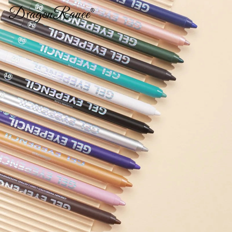 12 Colors Shine Pearlescent Eyeliner Pencil Waterproof Long Lasting
