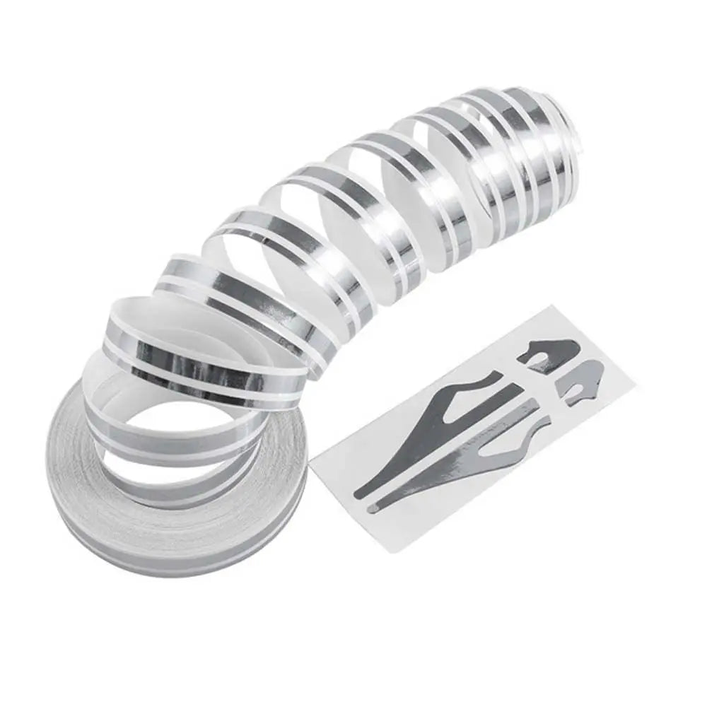 Car Styling Accessories Double Line Tape Multicolor Motorcycle Decal Zpaxo silver