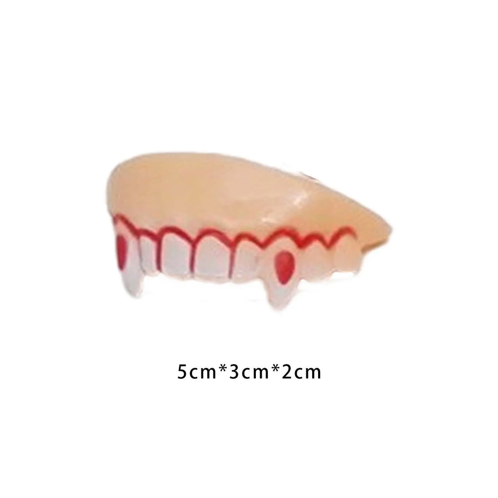 Halloween Fake Teeth Halloween Front Teeth Funny Fake Teeth Decoration for Stage Performance Dress up Party Halloween Masquerade Zpaxo