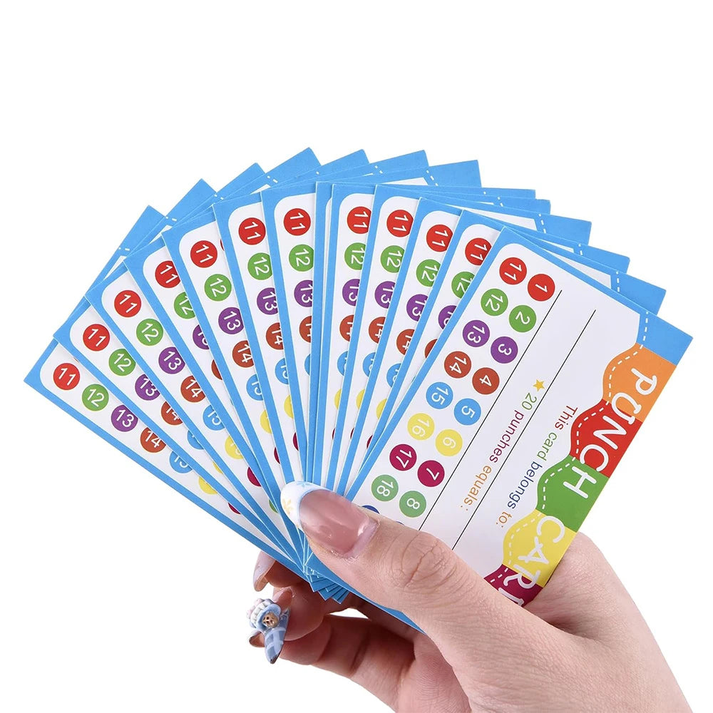 50/100Pcs Punch Cards Rainbow Smile Greeting Cards Reward Card for Students Classroom School Business Appreciation Cards Zpaxo
