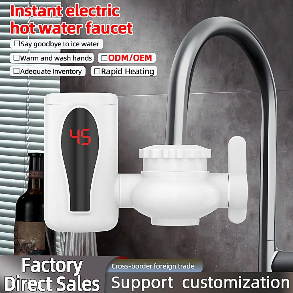 Instant Water Faucet Tankless Heater Rotatable LED Digital Display