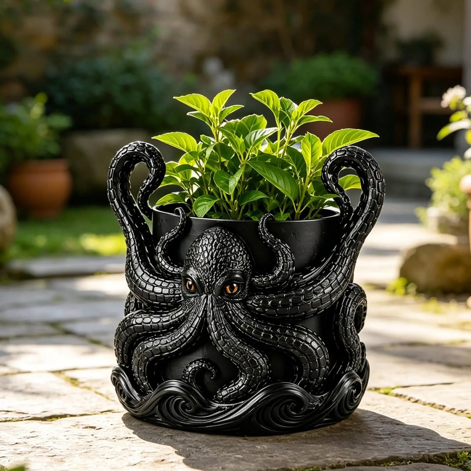 Octopus Planter Nautical Home Decor Drainage Animal Planters Office