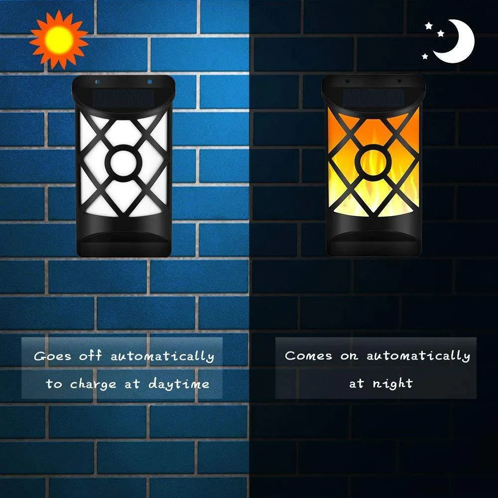 Solar Flame Lamps Outdoor LED Light Waterproof IP65 Lamp Fence Patio Zpaxo