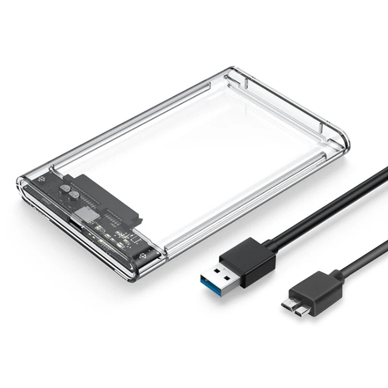 USB3 0 Microb Transparent External Storage Case SATA 5Gbps HDD SSD Zpaxo K209A