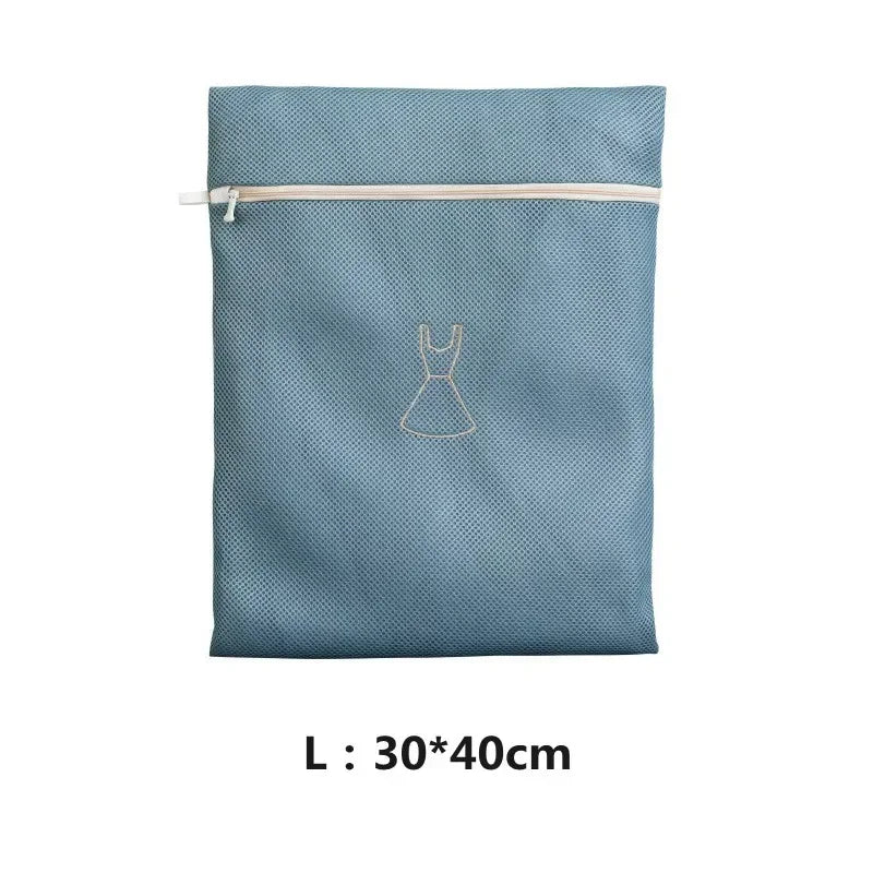 6 Size Embroidery Washing Machine Laundry Lingerie Bag Underwear Bra Socks Wash Net Large Capacity Clothes Storage Organizer Zpaxo L 30-40cm