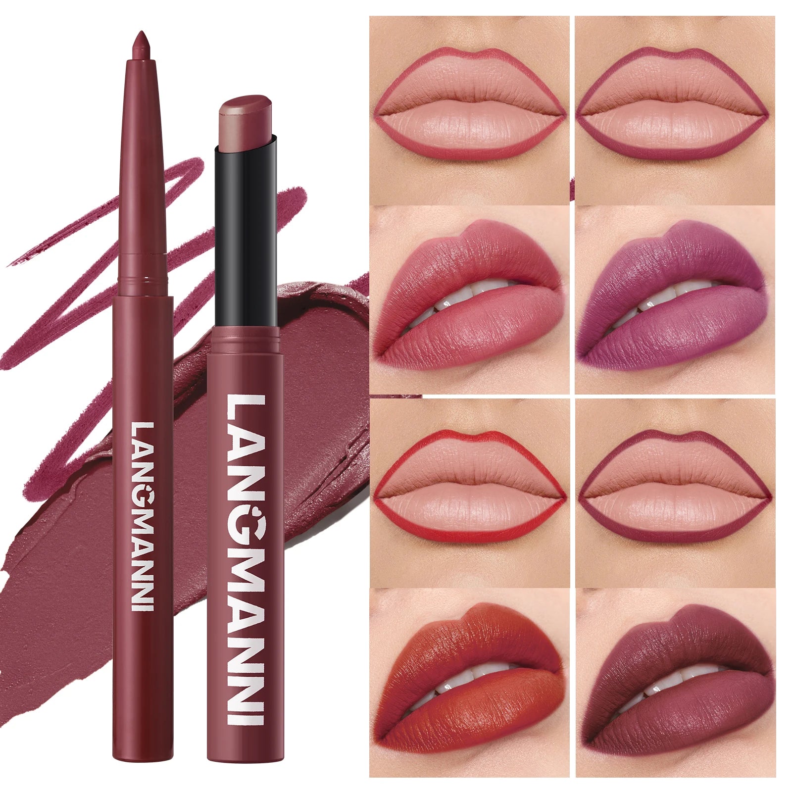 Integrated Waterproof Lipliner+lipstick Lipstick No Smudge Fade Cup