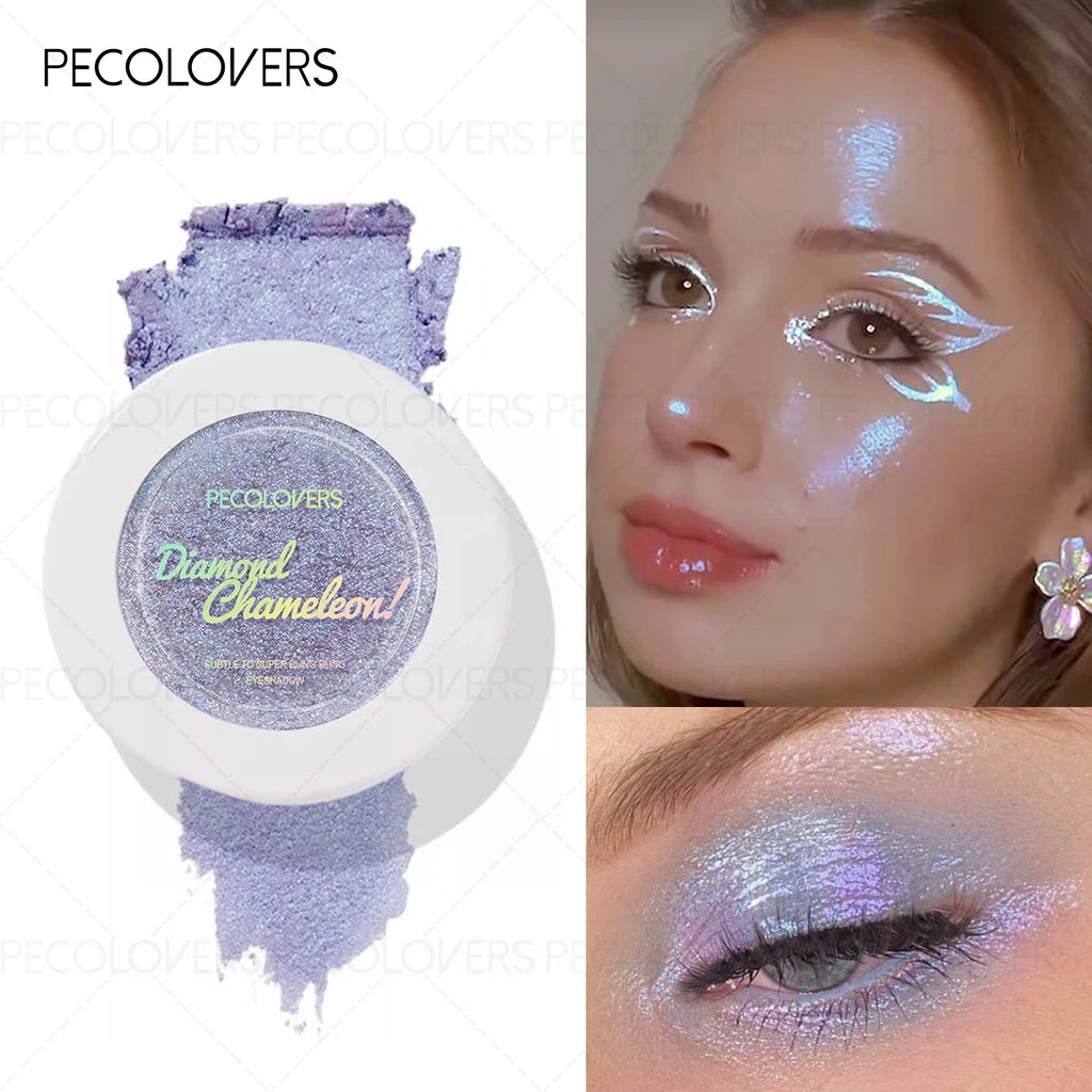 Waterproof Chameleon Glitter Eyeshadow Long Lasting Chrome Holographic Eyeshadow Powder Pigment Eye Makeup for Women Cosmetic Zpaxo