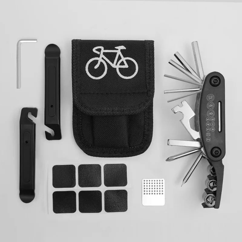 Portable Bicycle Repair Tools Kit Bike Repair Tools Kit Pump Saddle Bag Tire Patch Multi-functional Wrench Tool Set Accessories Zpaxo Tool Set 2