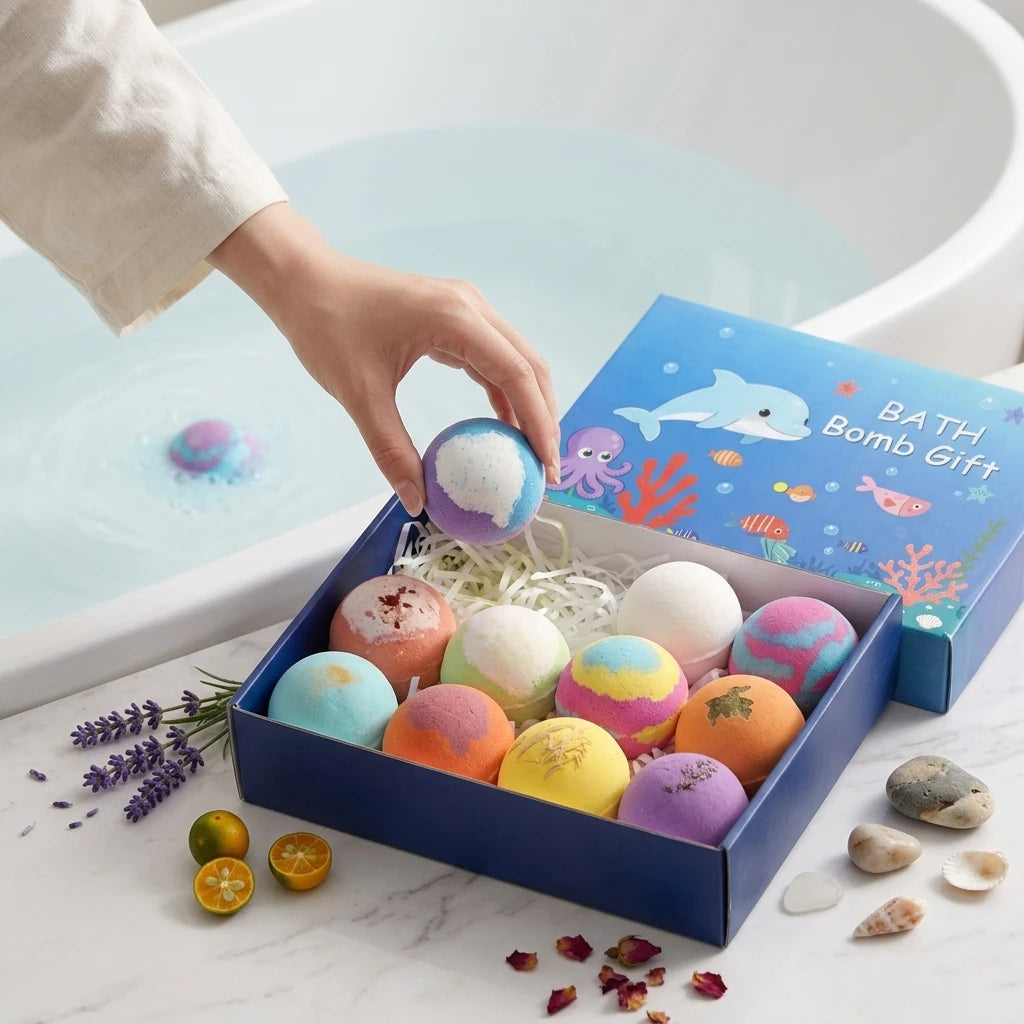 Kids Bath Bombs Set with Surprise Toys – 12-Pack Gift Kids Bath Bomb Set Zpaxo