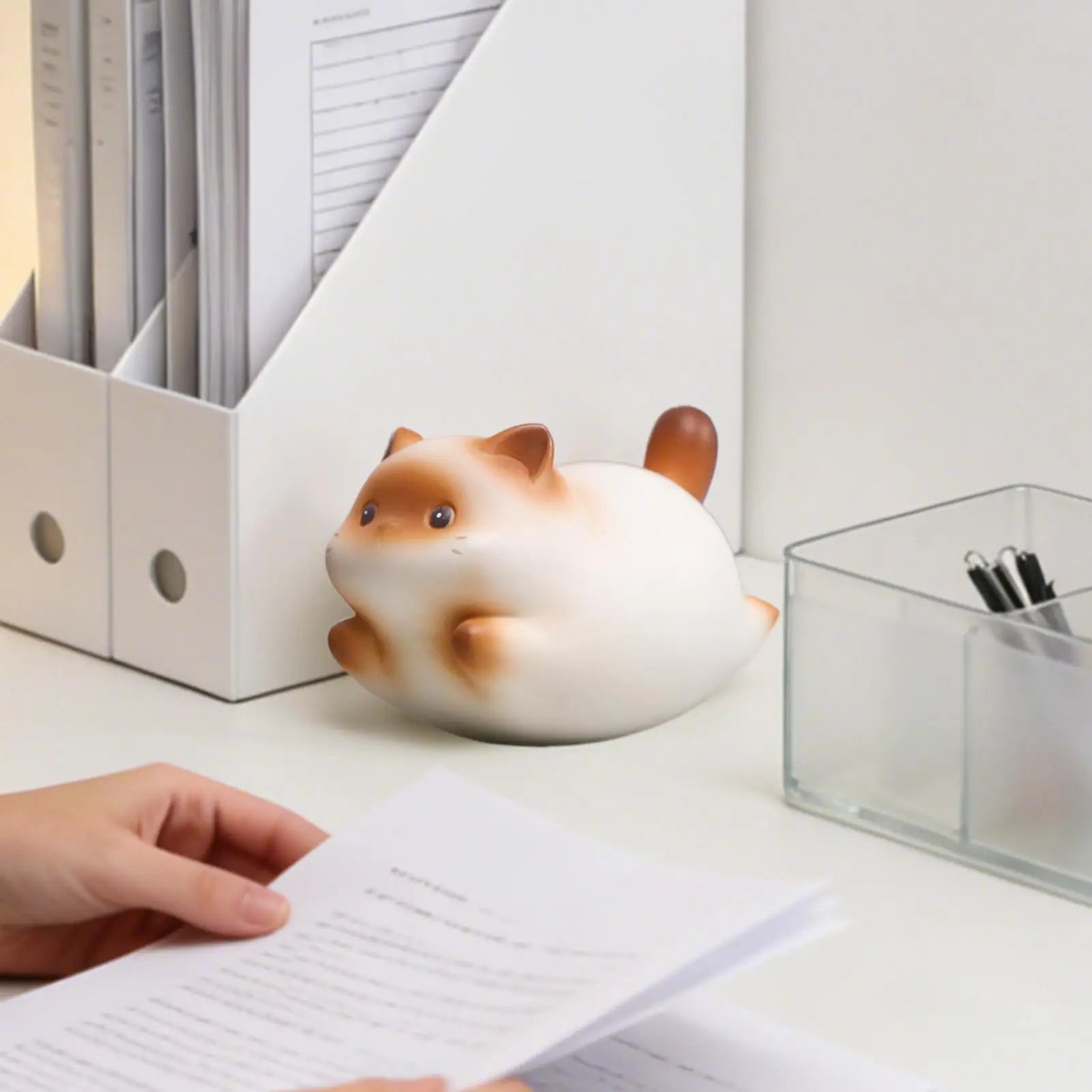 Small Cat Figurines Rocking Cute Decor Miniature Desk Home Office