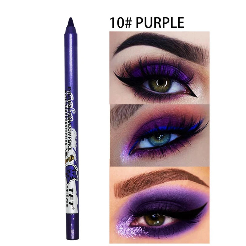 Pearlescent Matte Eyeliner Pencil Colorful Quick-dry Waterproof Eye Zpaxo 10