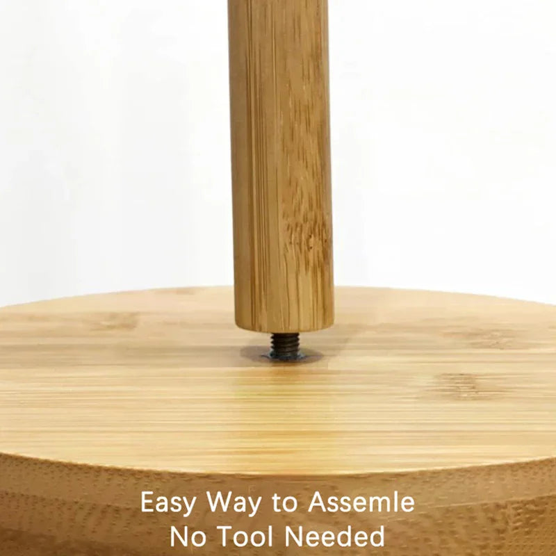 Kitchen Toilet Storage Accessories Wooden Roll Paper Towel Holder Zpaxo