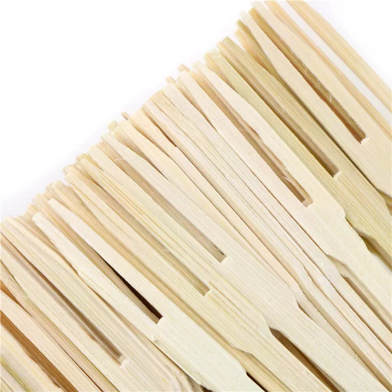 Bamboo Disposable Wooden Dessert Forks Fruit Fork Tableware Party Zpaxo