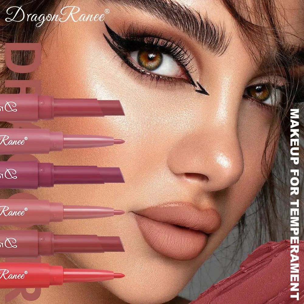 Set of Six Double-Ended Lipsticks, Velvet Matte Lipsticks, Easy to Apply, Non-Fading, Non-Stick Lipsticks Set Zpaxo