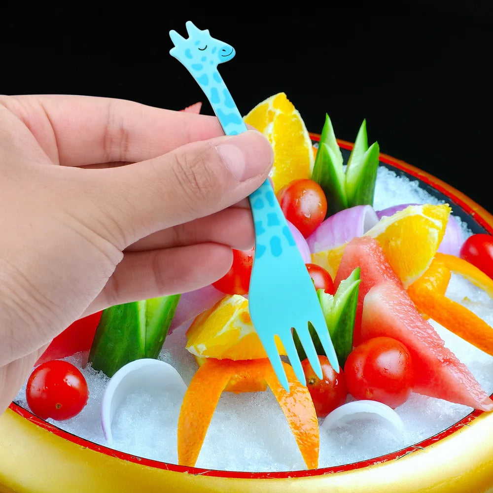 Fruit Snack Toothpick Cartoon Giraffe Shape Tableware Food Picks