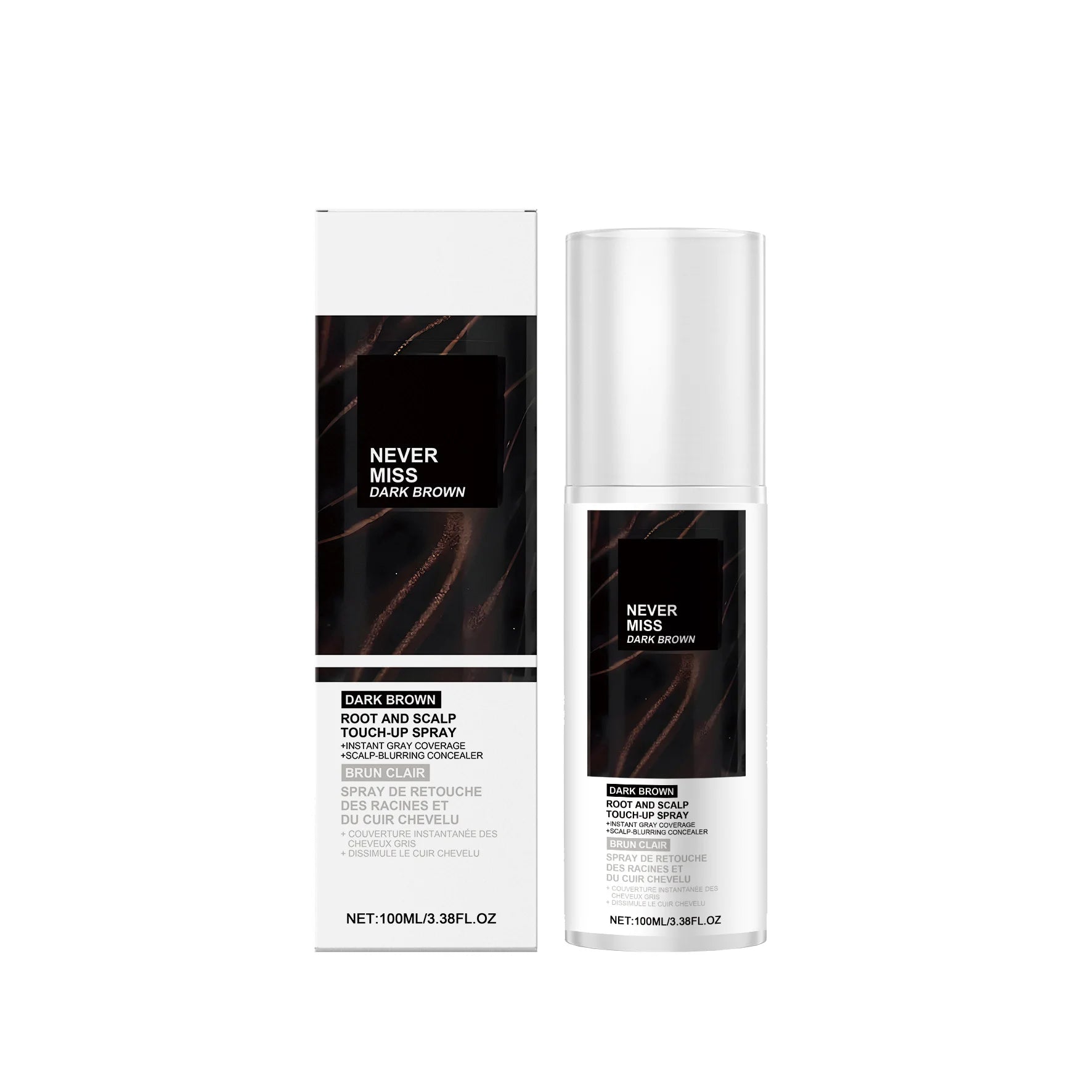 Temporary Hair Color Spray – Quick Dry, Multi-Shade, 100ml Temporary Hair Spray Zpaxo Dark Brown