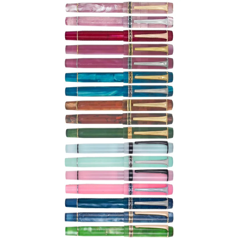 Kaigelu 316 Acrylic Fountain Pen Polished Nib Blue Brown White Marble Amber Pattern Ink Pen Writing Gift Student Office Business Zpaxo