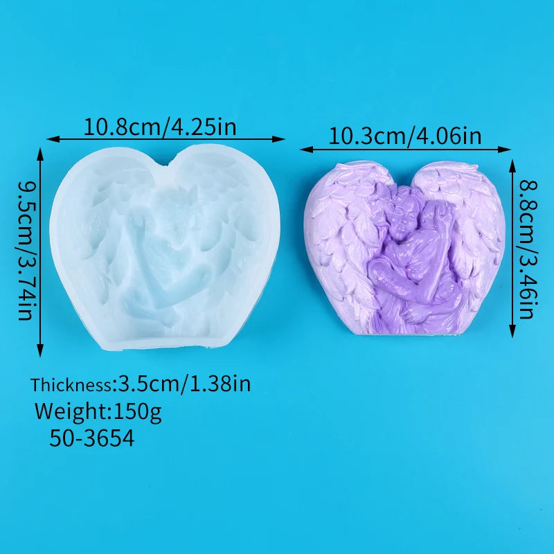Angel Mother and Baby Candle Silicone Mold for Mother's Day DIY Aroma Soap Gypsum Wax Clay Craft Ornament Making Mold Home Decor Zpaxo 50-3654-D