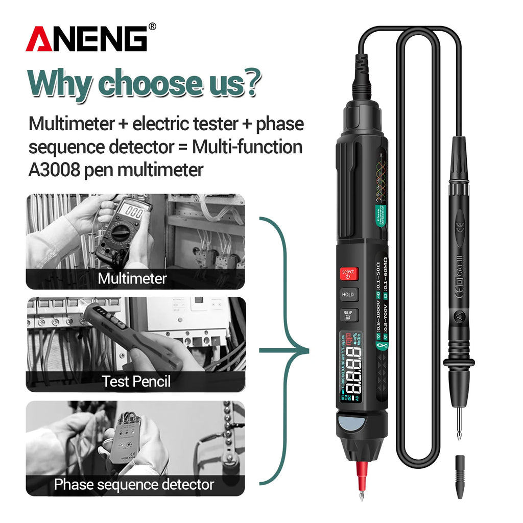 ANENG A3008 Non Contact Voltage Detection Precision Auto Off Current