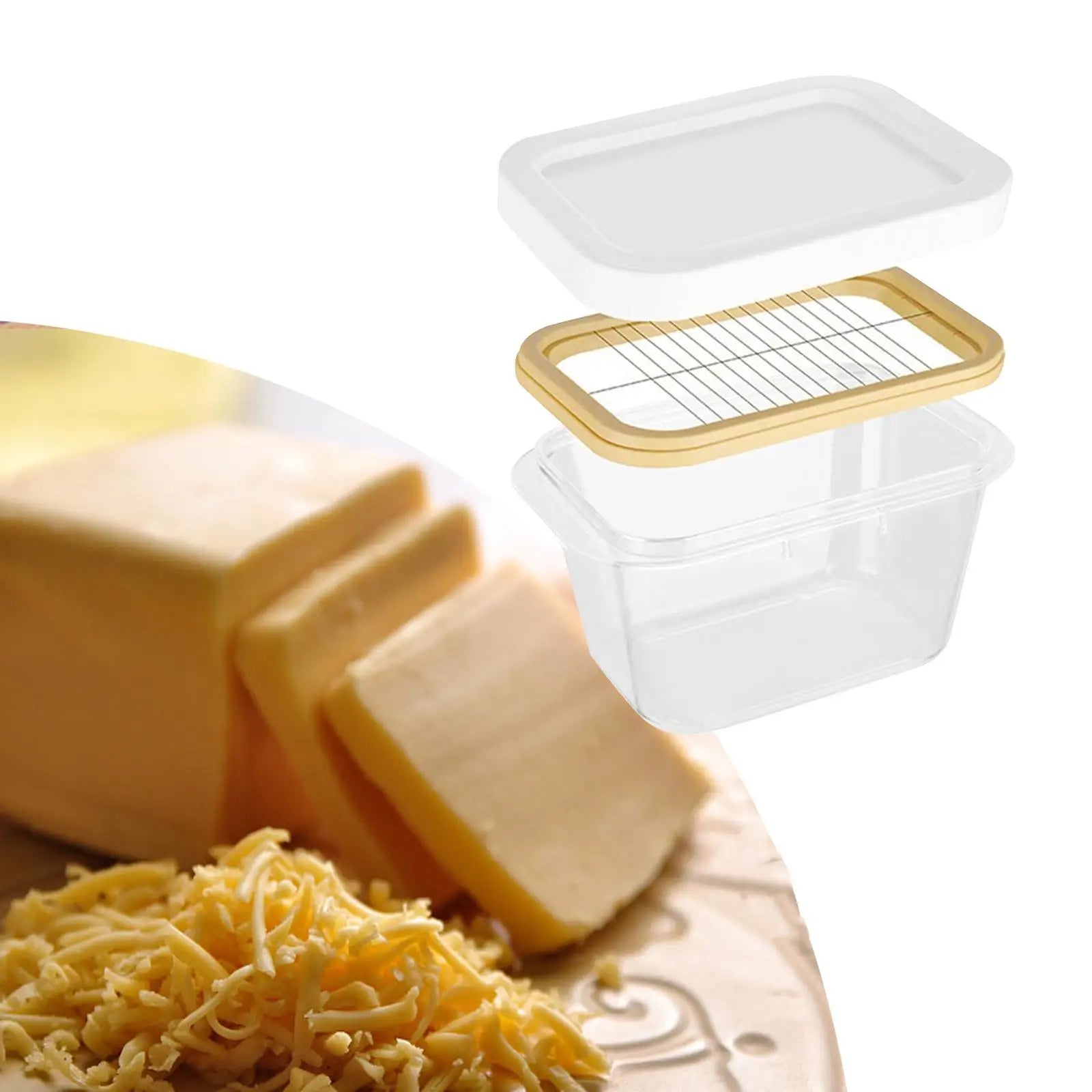 Rectangle Storage Box Butter Fresh Container Keep Cheese Case Zpaxo