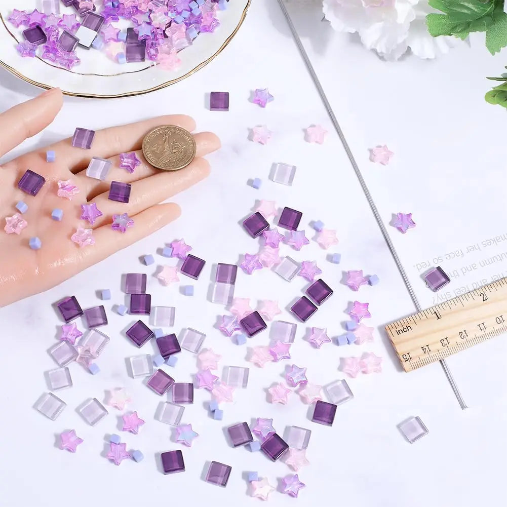 Iridescent Glass Mosaic Tiles – Sparkle Crystal Mix for Art & Decor Glass Mosaic Tiles Zpaxo 2oz 56G