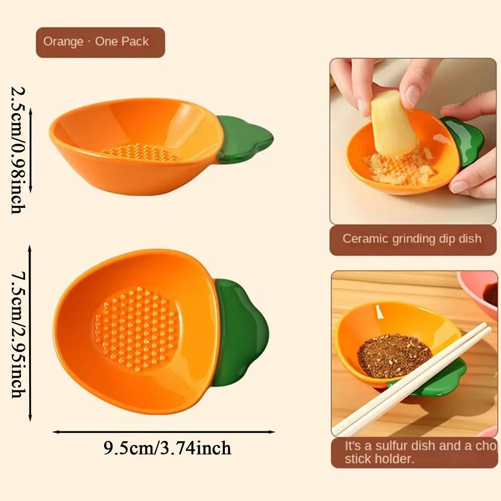 Ceramic Garlic Grater Plate Multipurpose Carrot Shaped Grinding Dish Zpaxo A