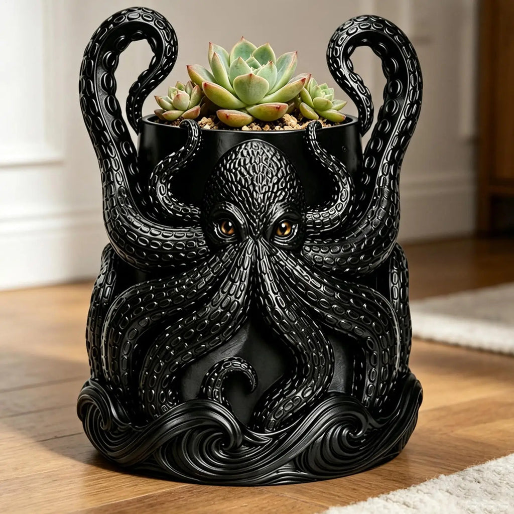 Octopus Planter Nautical Home Decor Drainage Animal Planters Office