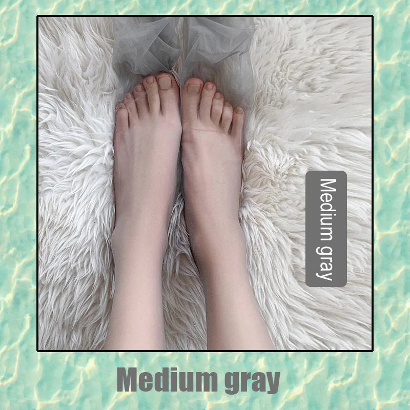 1 Pair Women Sexy Breathable Tights Transparent Elastic Pantyhose Zpaxo Medium gray S (35-50kg)