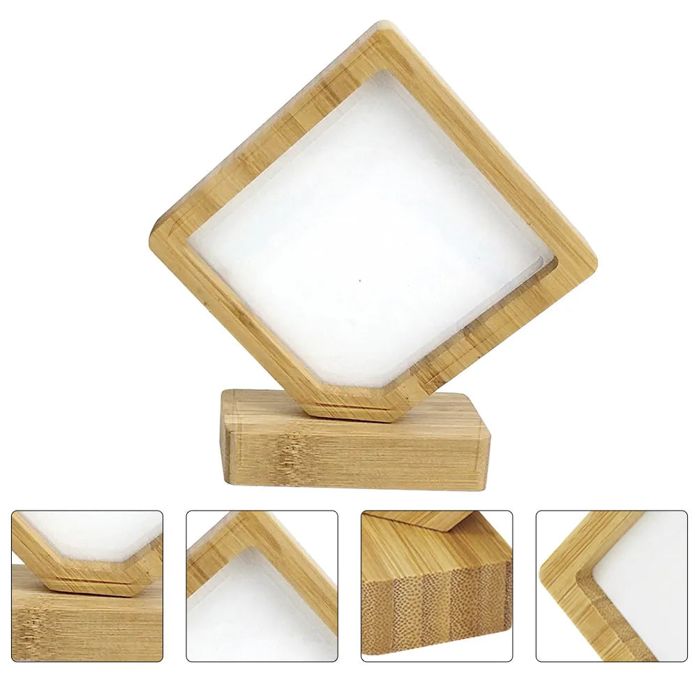 Bamboo Picture Frame Desktop Photo Decor Wear Resistant Compact Home