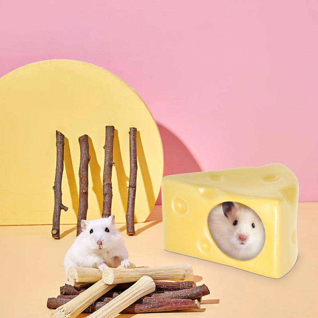 Ceramic Hamster Nest Cheese Cooling Small Pet Hideout Rat Guinea Pig
