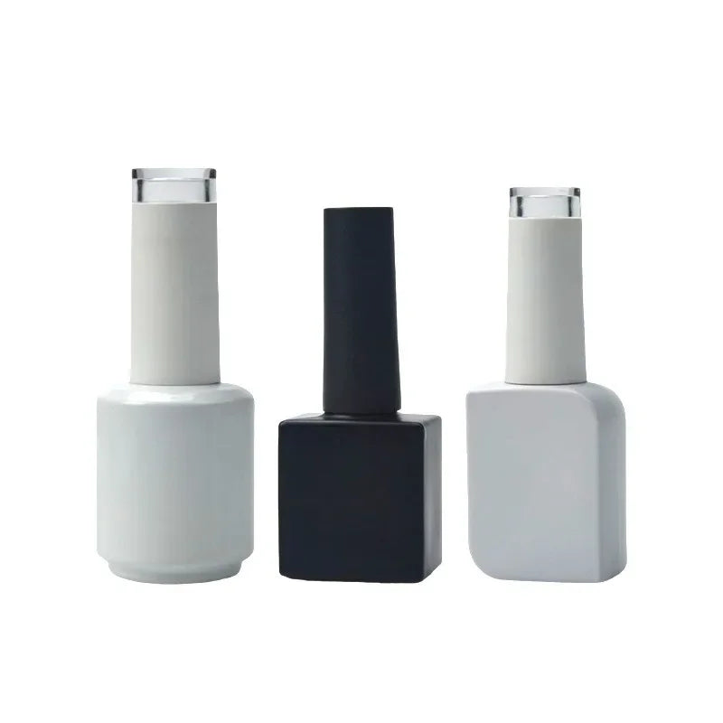 10pcs Black and White Nail Polish Bottle Empty Bottle New Minimalist Style 10ML 5ML15ML Nail Polish Adhesive Empty Bottle New Zpaxo