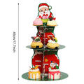 Christmas Cupcake Stand 2 Holder 3 Tier Dessert Tower Tray Donut