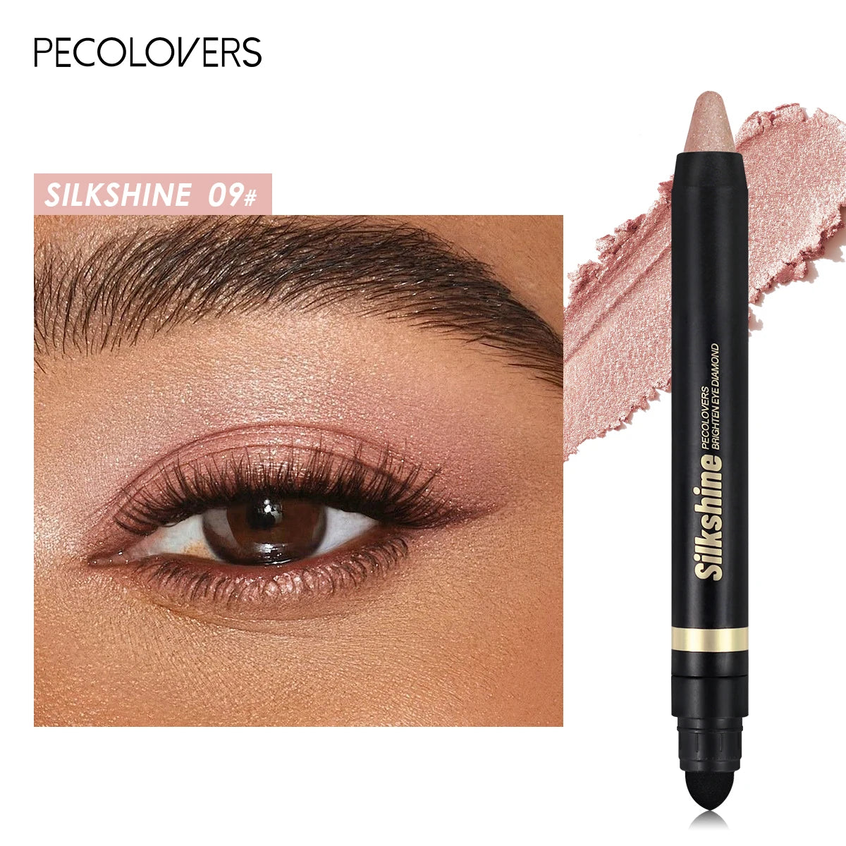 Smoky Eyeshadow Pencil Stick Waterproof Pearlescent Metallic Glitter Eye Shadow Highlighter Pen Makeup Tool Zpaxo 09