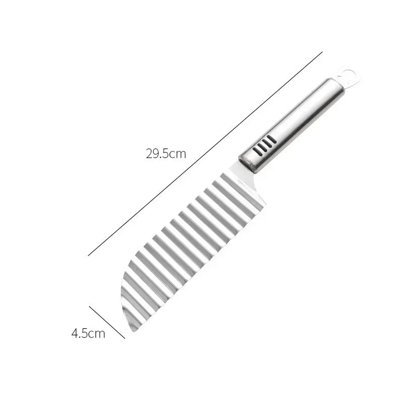 2026 New Potato Chip Slicer Dough Vegetable Fruit Crinkle Wavy Slicer Knife Potato Cutter Chopper French Fry Maker Tools Zpaxo Sliver