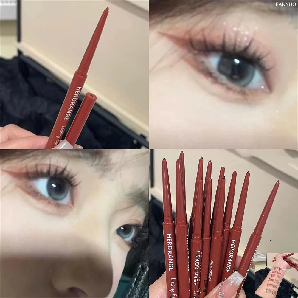 12Colors Ultra Fine Eyerelinr Gel Pen Waterproof Matte Brighten Lying