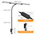 3-Head 16W LED Desk Lamp for Home Office Eye Caring Architect Desk Light 5 Color 10 Leves Dimming Computer Monitor Table Light Zpaxo 3-Head Table Lamp EU Plug 16W