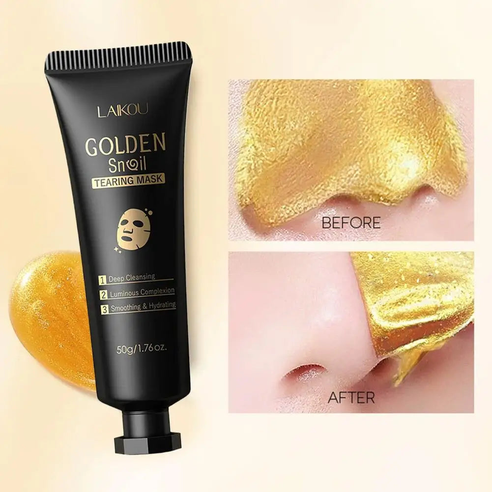 LAIKOU 24K Gold SNAIL TEARING Mask Deep Cleansing Remove Blackhead Face Care 50g Zpaxo