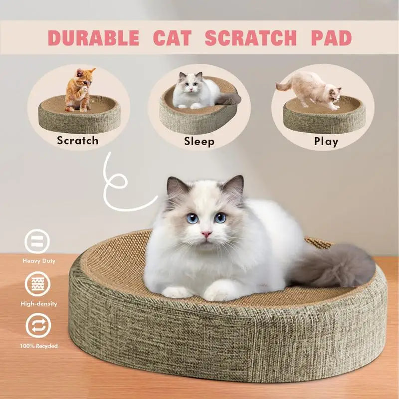 Oval Shaped Scratch Pad Cats Sisal Scratching Cat Bed Multipurpose