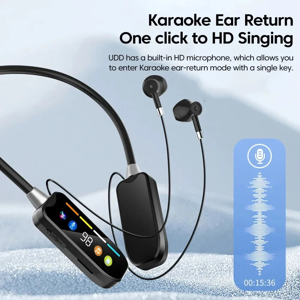 KEBIDUMEI Bluetooth 5 4 Headphones Screen Neckband Earphones Wireless