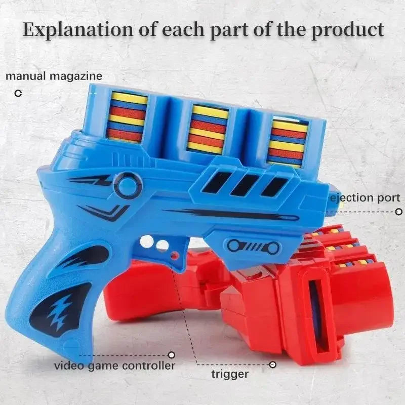Youngsters' UFO Launcher Toy Soft EVA Bullets Interactive Outdoor