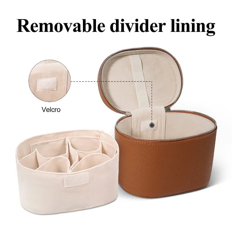 PU Leather Travel Makeup Bag – Large Capacity Cosmetic Organizer Travel Makeup Bag Zpaxo