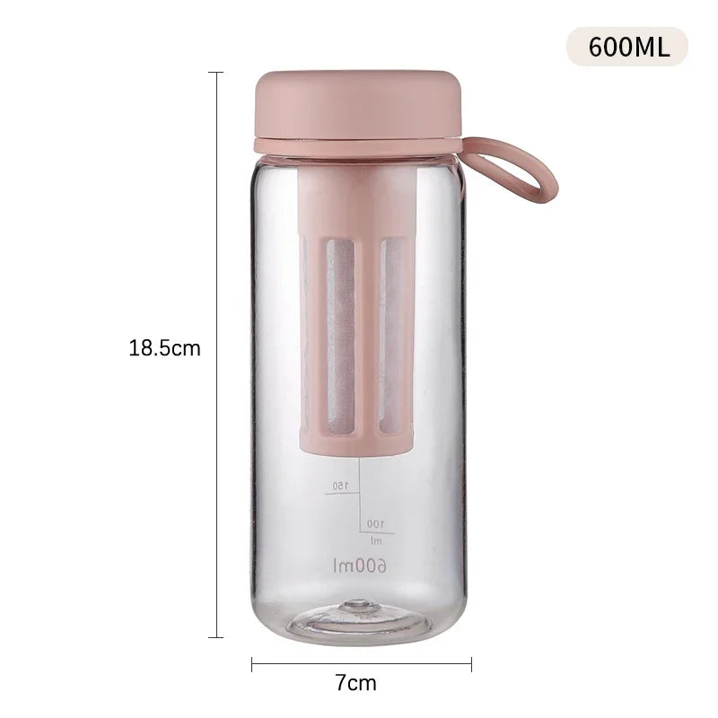 Cold Brew Coffee Pot High-capacity Espresso Filter Bottle Cold Brewing Pot Portable Iced Brew Coffee Maker Juice Coffe Kettle Zpaxo 600ML Pink
