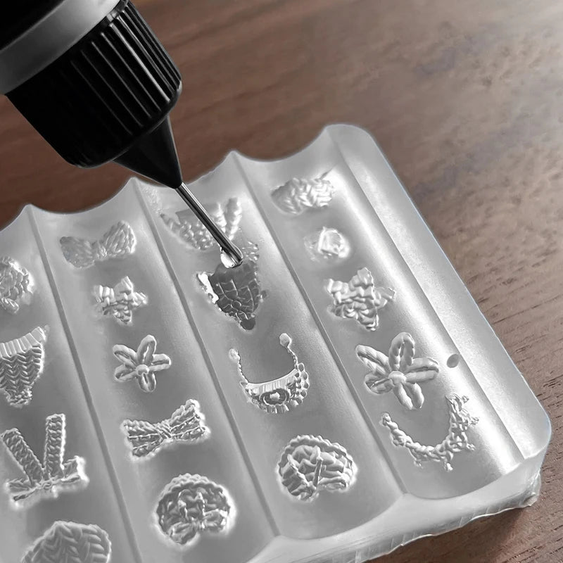 Carved Gel Nail Mold UV Crystal Glue 3D Acrylic Tool Art DIY Silicone Zpaxo