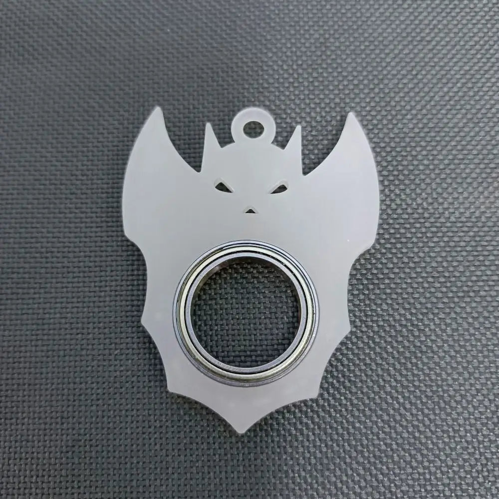 Relieve Boredom Keychain Fidget Spinner Noctilucent Light Trendy Fingertip Rotation Keychain Anti-Anxiety Creative Zpaxo -Bat Night Glow 7.6g
