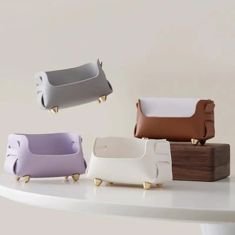 PU Leather Desktop Business Card Holder & Display Stand Business Card Holder Zpaxo
