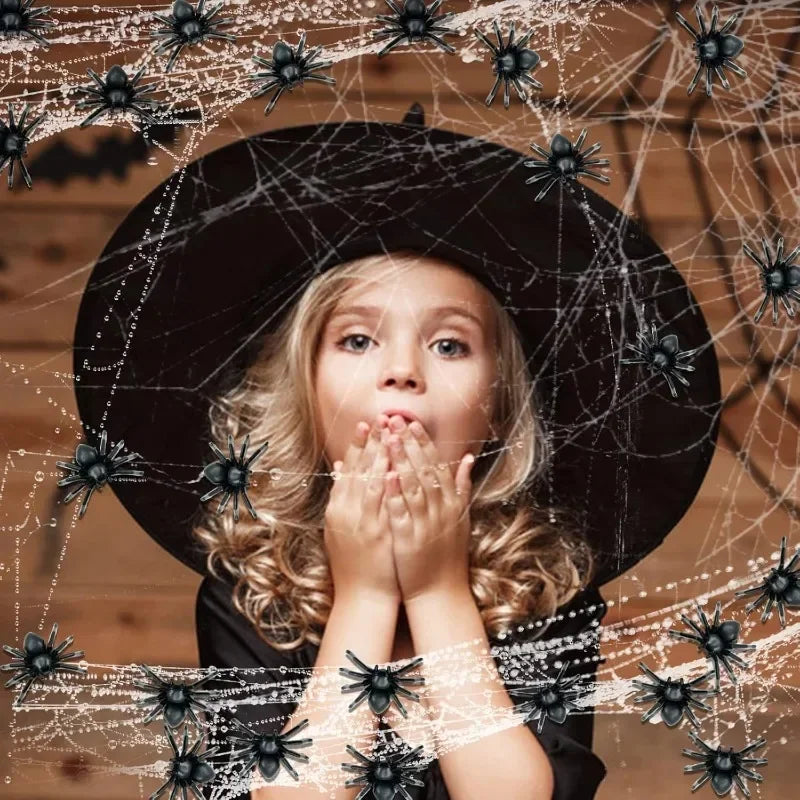 Wholesale Mini Fake Black Spiders Halloween Decoration Horror Spider DIY Party Haunted House Prop Lifelike Insects Tricky Toys Zpaxo