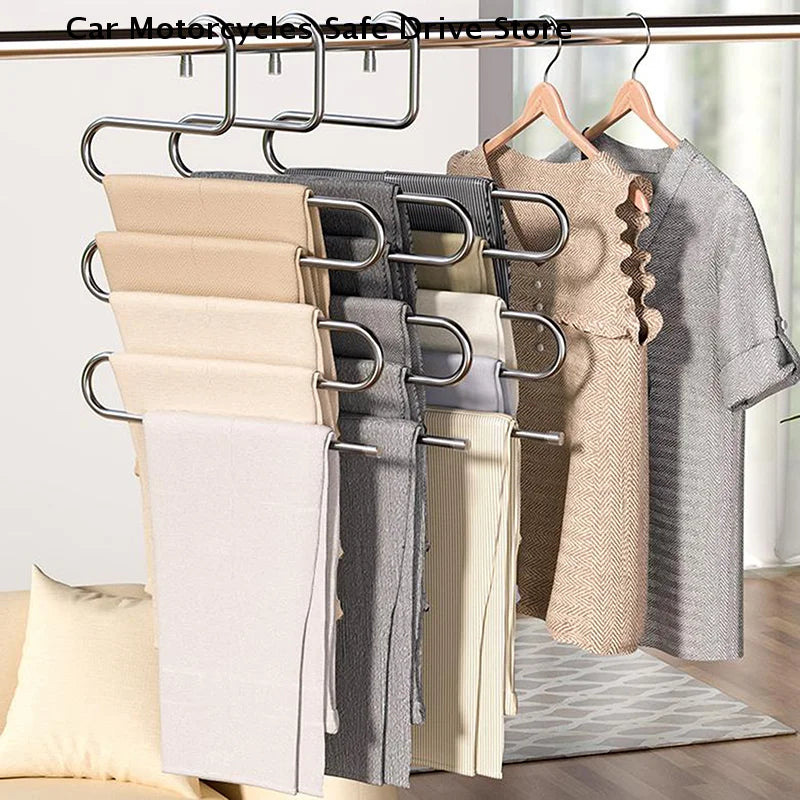 5 Layers Multi-functional Clothes Hangers Non-slip Pant Storage Rack