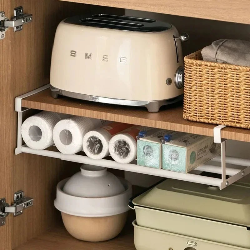 Adjustable Shoe Rack – Layered Organizer with Hanging Basket