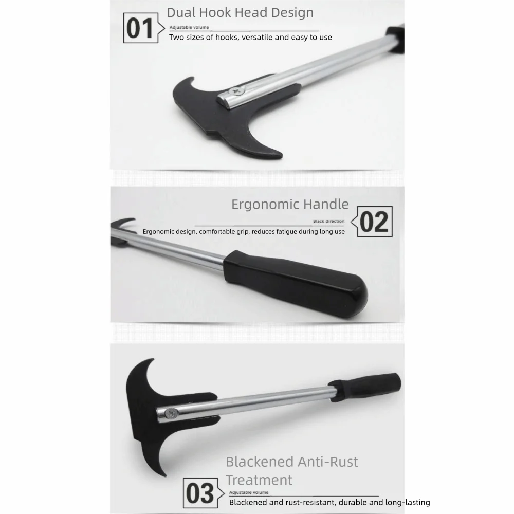 Double Hooks Oil Seal Extractor Practical Rust-proof Oil Seal Wrench Puller Universal Car Repair Hand Wrench Zpaxo