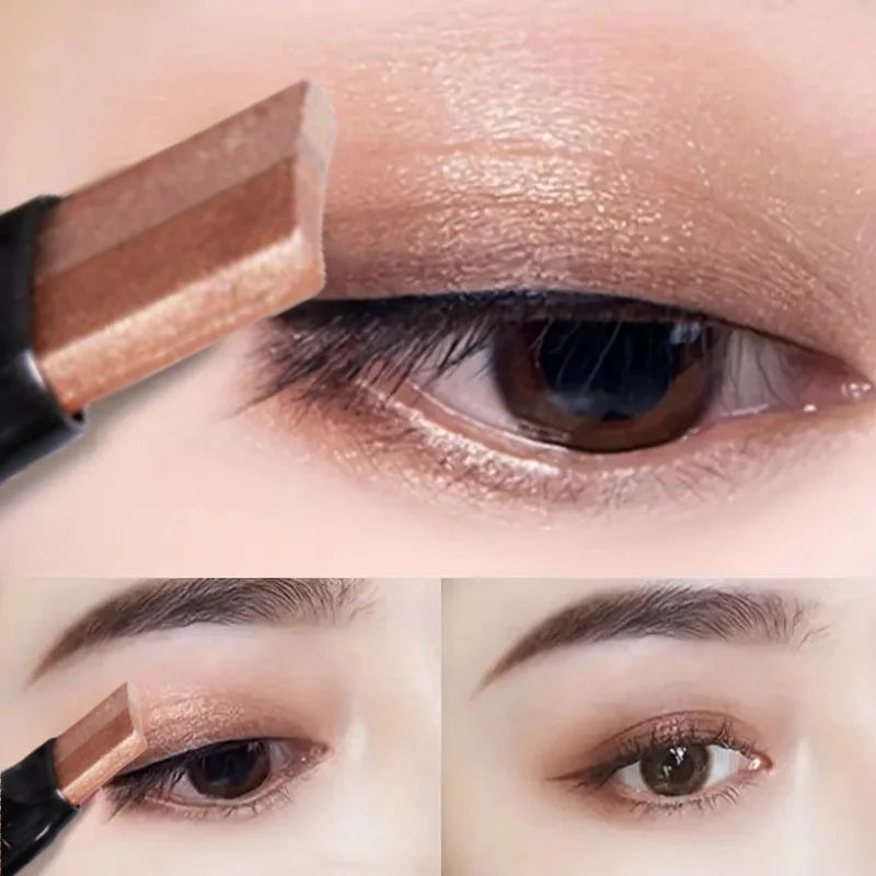 Shimmer Double Eyeshadow Stick Waterproof Long Lasting Two Tone Zpaxo